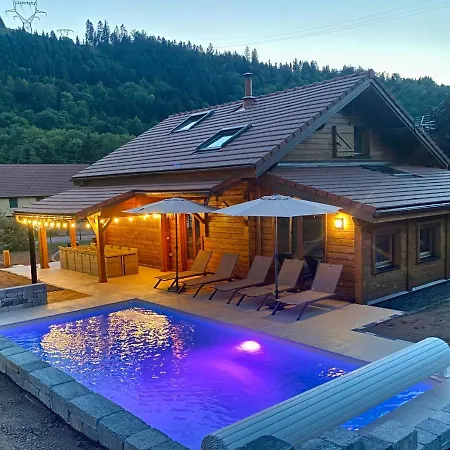 Gite Chalet Avec Bain Nordique Et Piscine 11 Pers Hautes Vosges Plainfaing Exterior photo